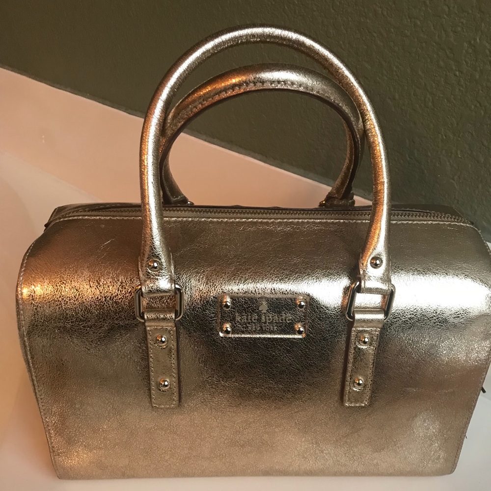 Kate Spade Gold Metalic Top Handle Satchel